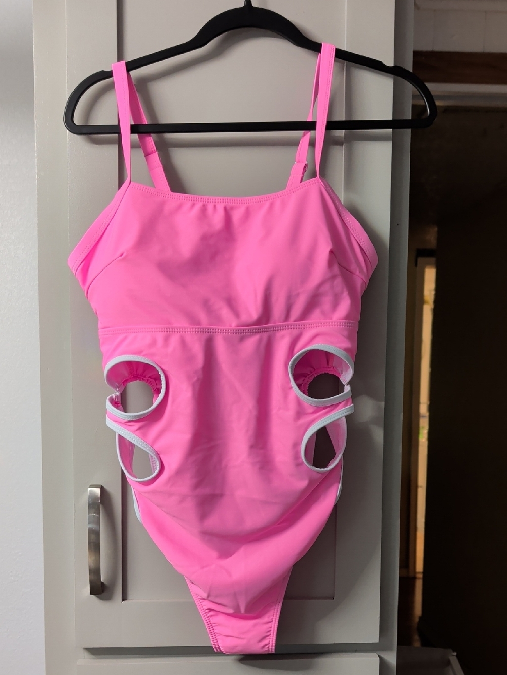 Women's Pink Cutout One-Piece Swimsuit